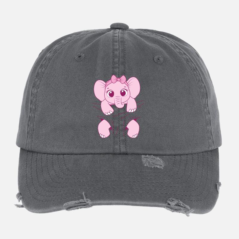 Bébé éléphant porter drôle rose bébé éléphant Casquette vintage effet usé Flexfit