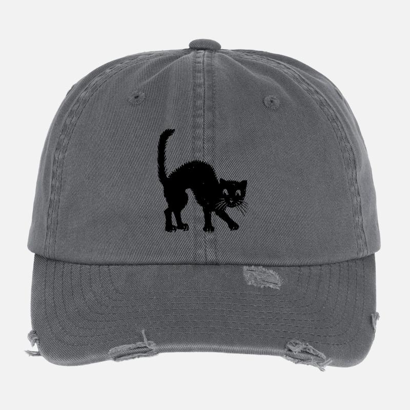 chat baleine à bosse Casquette vintage effet usé Flexfit