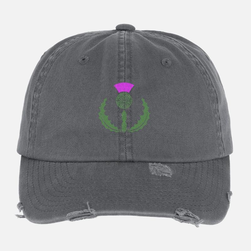 Celtic Knotwork Thistle Flexfit Vintage Destroyed Cap