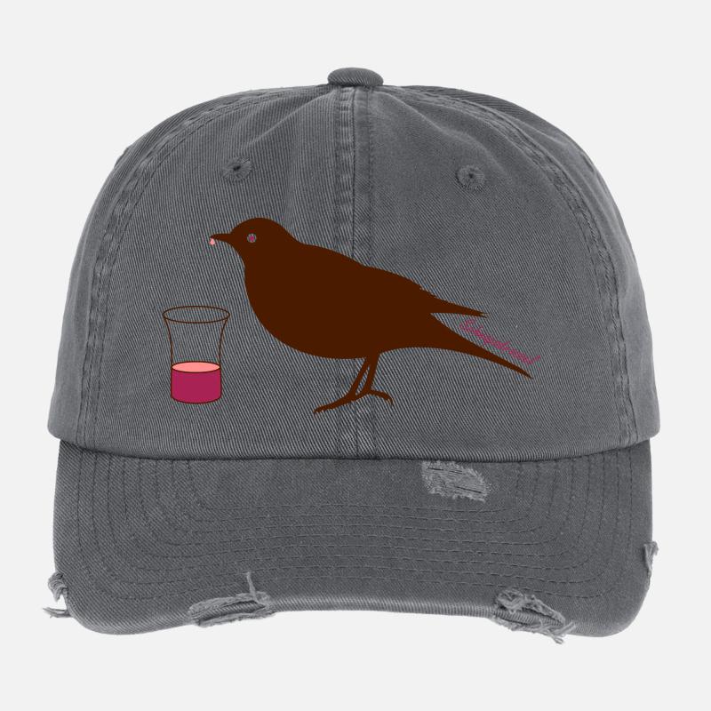 Drossel mit Schnapsglas Flexfit Vintage Destroyed Cap