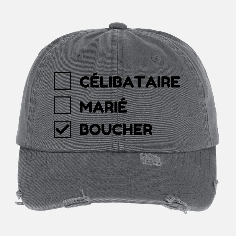 Metzger / Metzgerei / Metzgerin / Fleisch Flexfit Vintage Destroyed Cap