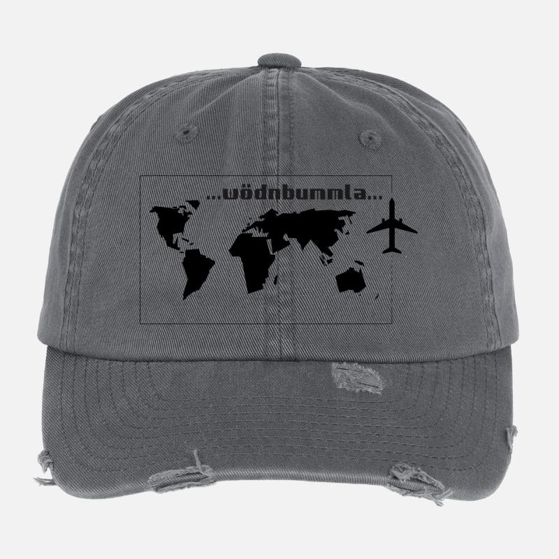 Wödnbummla-Weltreisender, Austrian dialect Flexfit Vintage Destroyed Cap