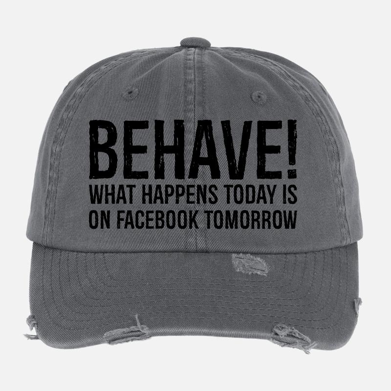 se comporter ce qui se passe aujourd’hui est sur Facebook demain Casquette vintage effet usé Flexfit