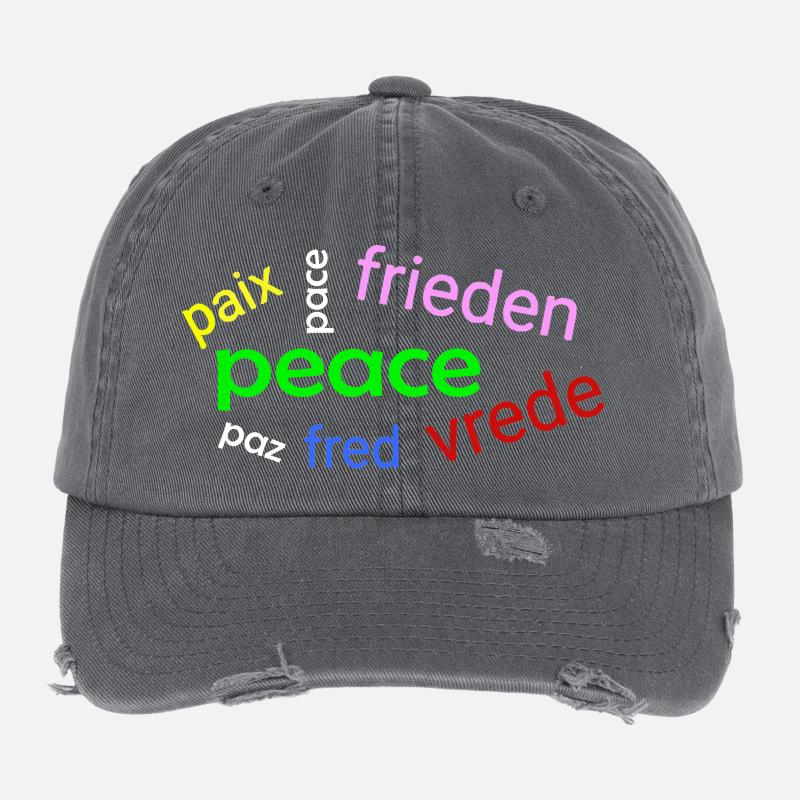 Nuage de mots de paix Casquette vintage effet usé Flexfit