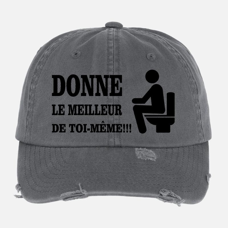 Donne Le Meilleur De Toi MEME Casquette vintage effet usé Flexfit