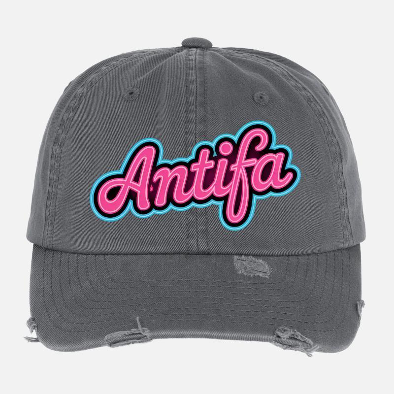 Antifa – Antifaschistisches Merch Flexfit Vintage Destroyed Cap