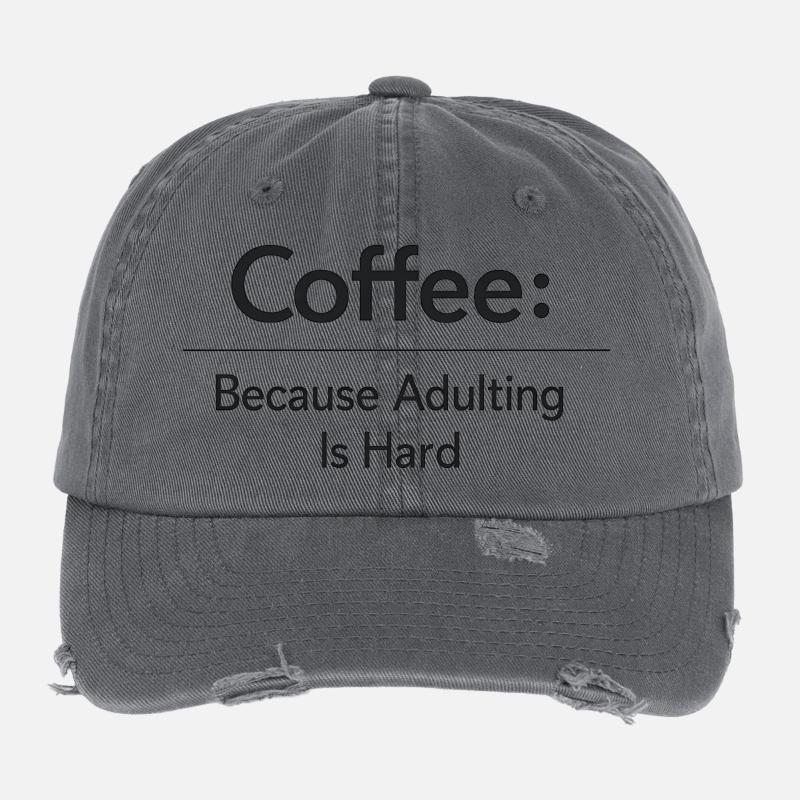Coffee because murder is wrong Flexfit Vintage Destroyed Cap