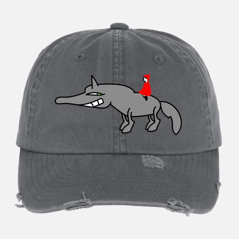 Wolf mit Rotkäppchen Flexfit Vintage Destroyed Cap