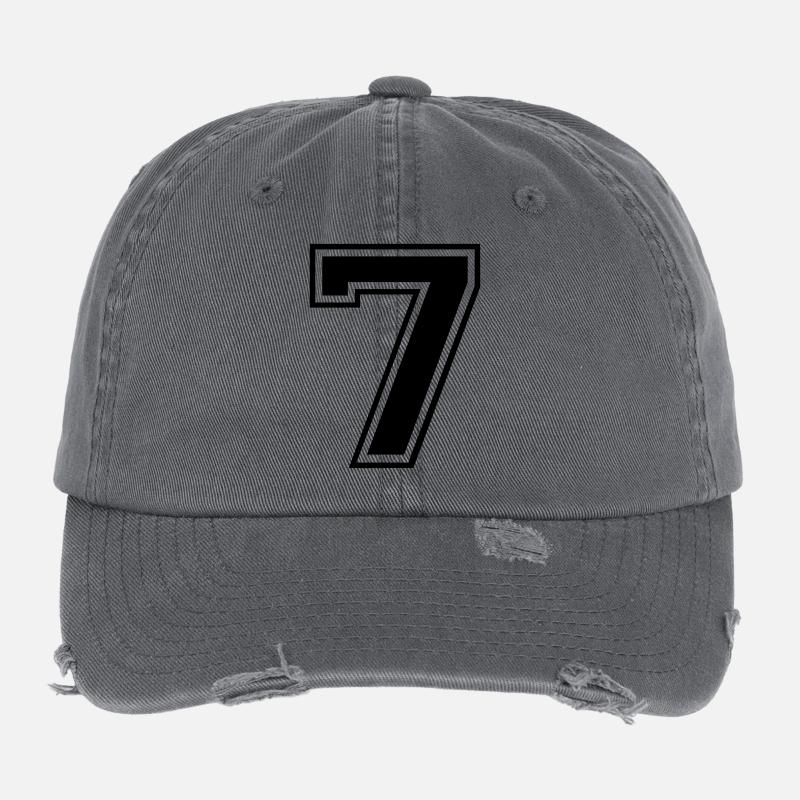Varsity Number 7 Flexfit Vintage Destroyed Cap