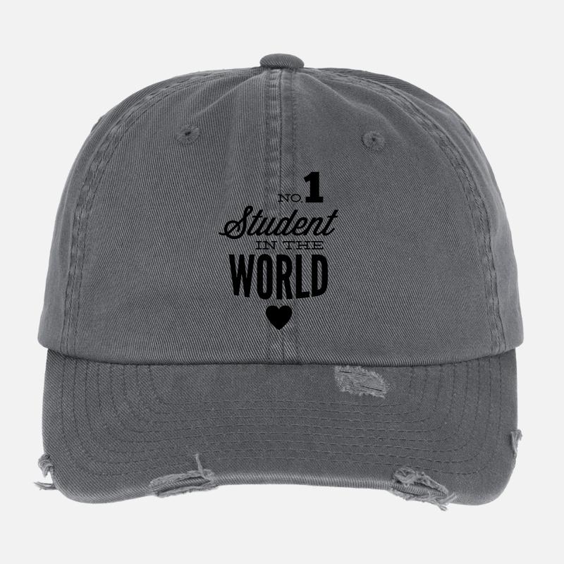 Bester Student der Welt Flexfit Vintage Destroyed Cap