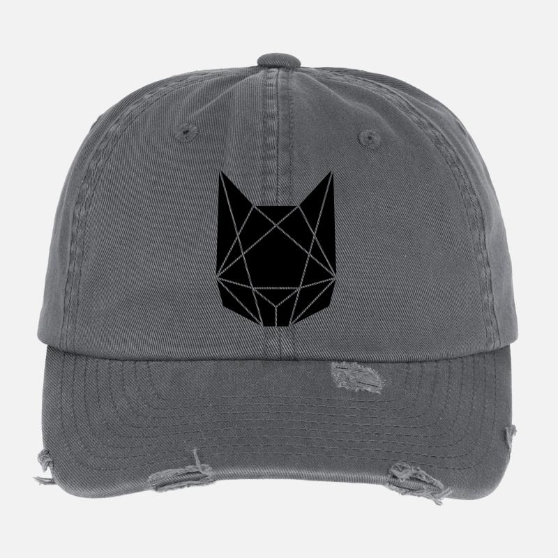 Abstrakte Katze Flexfit Vintage Destroyed Cap