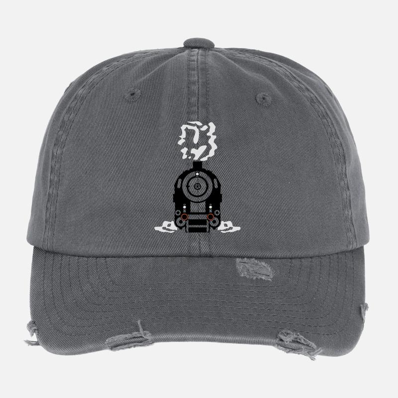 Dampflok Rauch Dampf Qualm Flexfit Vintage Destroyed Cap
