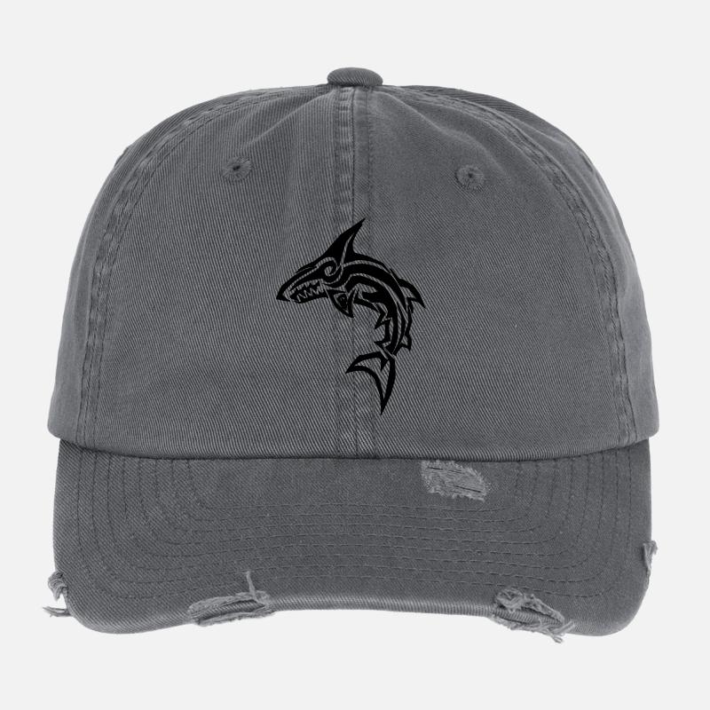 Requin tribal Casquette vintage effet usé Flexfit