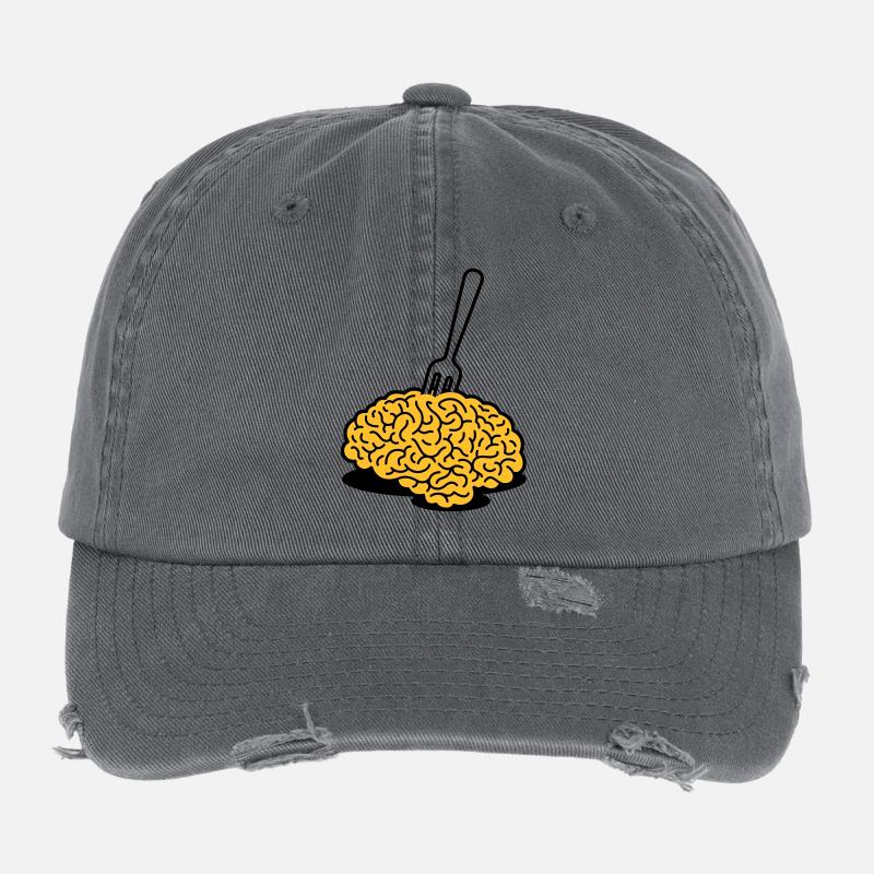 Ein Gehirn mit einer Gabel Flexfit Vintage Destroyed Cap