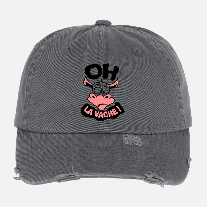 oh Kuh Begriff Zitat exclamat Flexfit Vintage Destroyed Cap