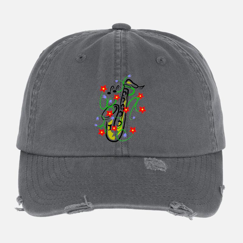 Saxophone Design Flexfit Vintage Destroyed Cap