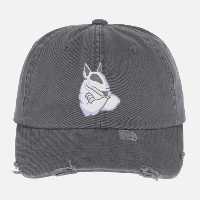 Bullterrier mascotte 3c Casquette vintage effet usé Flexfit