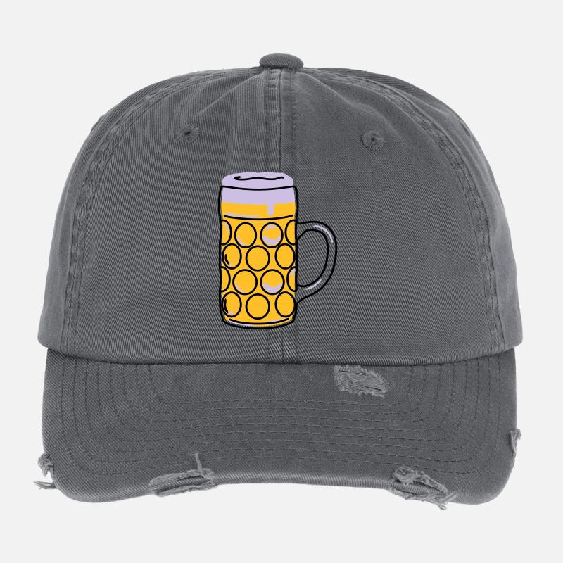 Tasse de bière, pinte, mesure Casquette vintage effet usé Flexfit