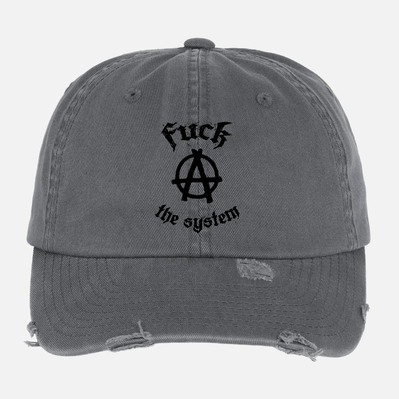 Fuck the System Casquette vintage effet usé Flexfit