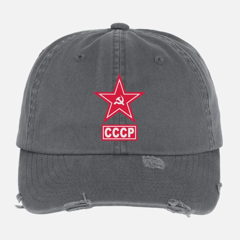 communist symbol Flexfit Vintage Destroyed Cap