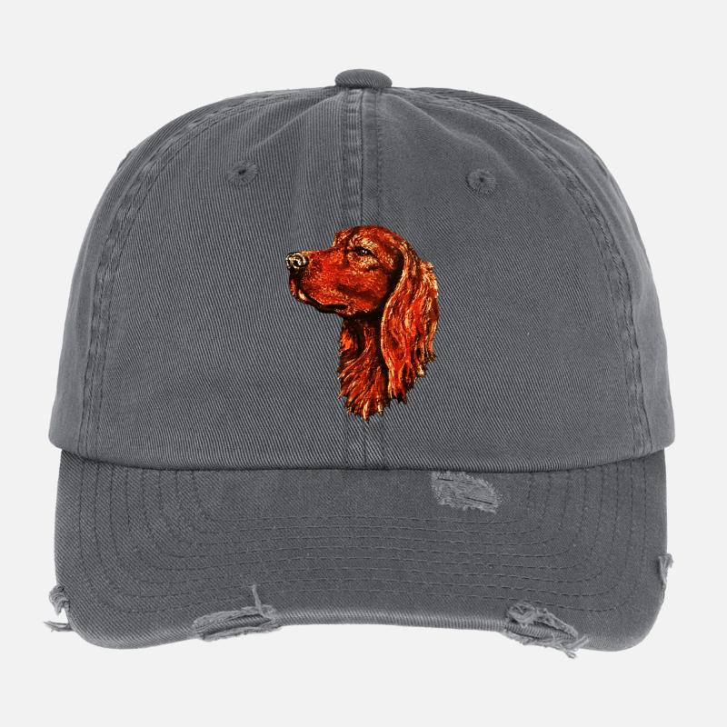 Irish setter portrait Flexfit Vintage Destroyed Cap