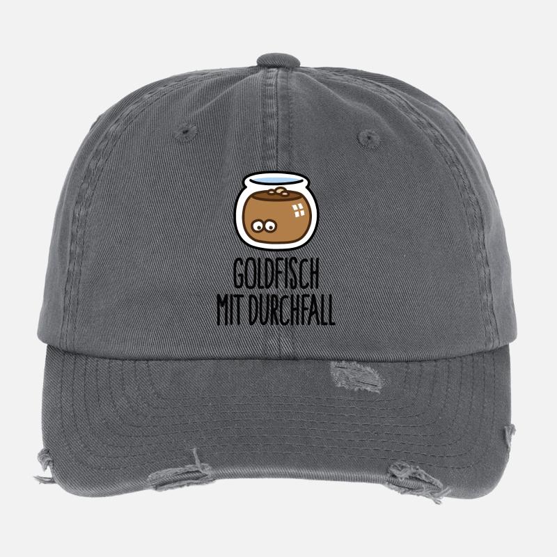 Lustige Goldfisch mit Durchfall Tierarzthelfer Flexfit Vintage Destroyed Cap