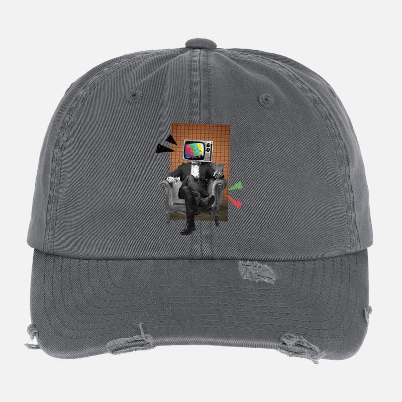 Télévision rétro Casquette vintage effet usé Flexfit
