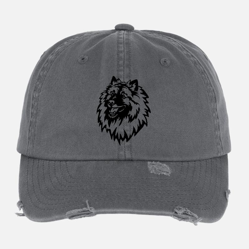 Tête de Wolfsspitz Casquette vintage effet usé Flexfit