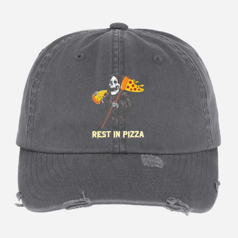 Rest in Pizza the Death Flexfit Vintage Destroyed Cap