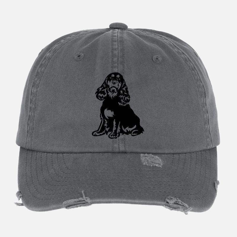 Cocker Spaniel Casquette vintage effet usé Flexfit