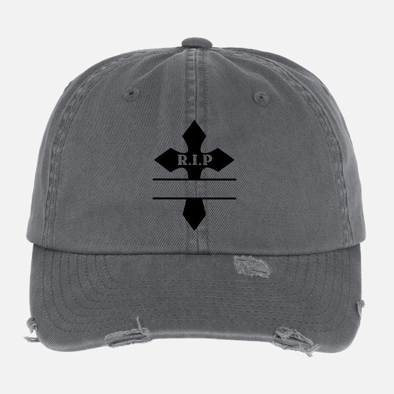 Cross R.I.P rests in peace Flexfit Vintage Destroyed Cap