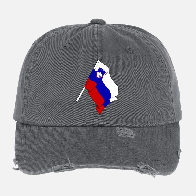 Drapeau Slovénie Casquette vintage effet usé Flexfit