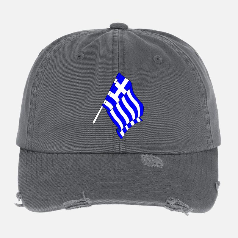 Drapeau de la Grèce Casquette vintage effet usé Flexfit