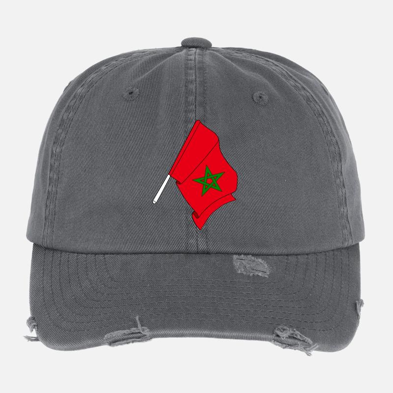 Drapeau du Maroc Casquette vintage effet usé Flexfit