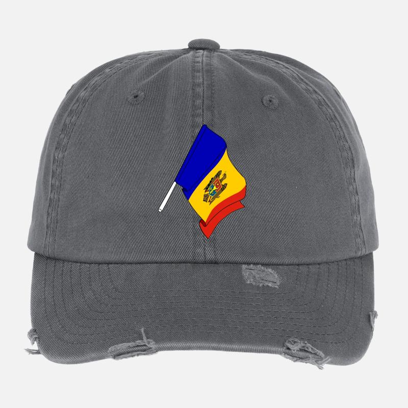 Drapeau de la Moldavie Casquette vintage effet usé Flexfit