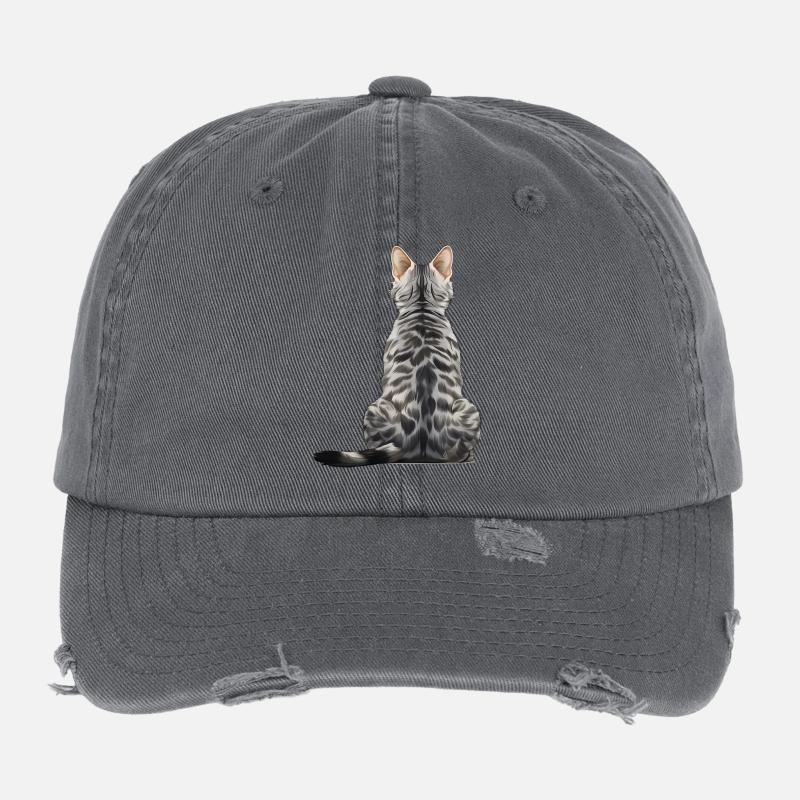 Chat Mau égyptien Casquette vintage effet usé Flexfit