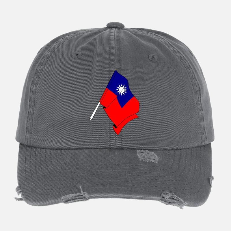 Drapeau de Taïwan Casquette vintage effet usé Flexfit