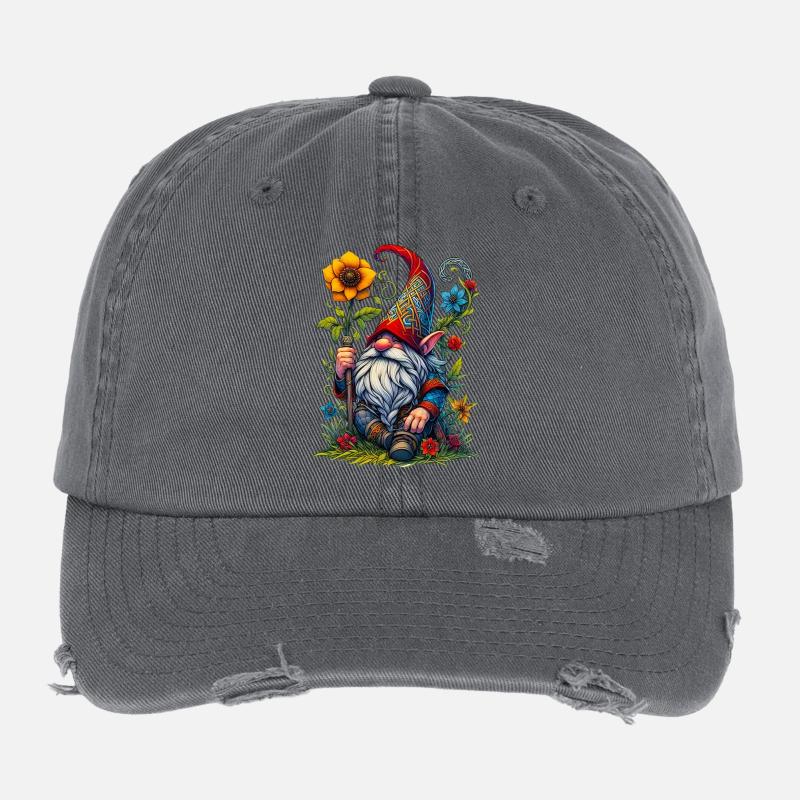 Gnome Goblin Elf Flexfit Vintage Destroyed Cap