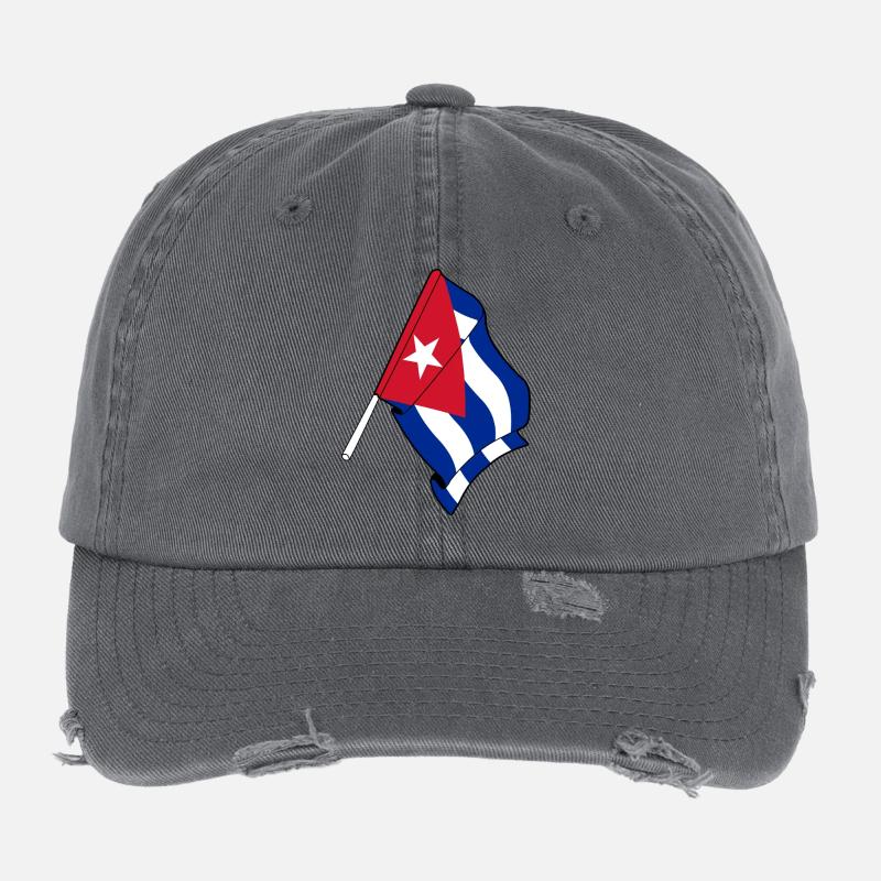 Drapeau de Cuba Casquette vintage effet usé Flexfit