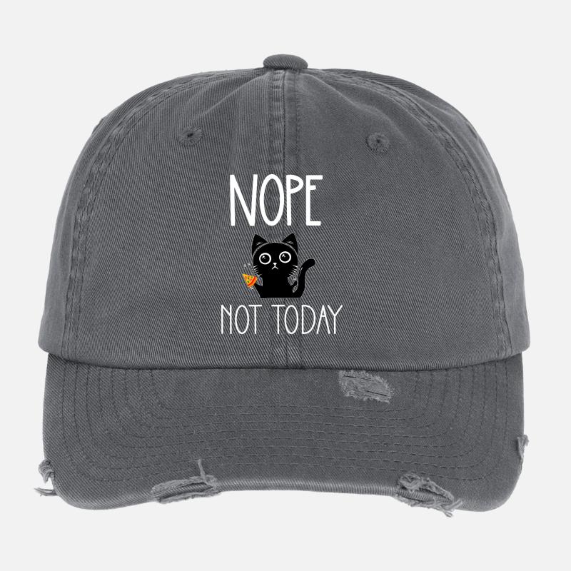 Non, pas aujourd’hui, chat avec pizza Casquette vintage effet usé Flexfit