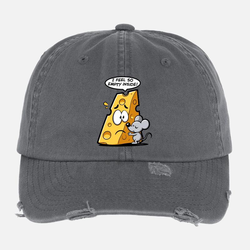Cheese in existential crisis 🧀🐭 Flexfit Vintage Destroyed Cap