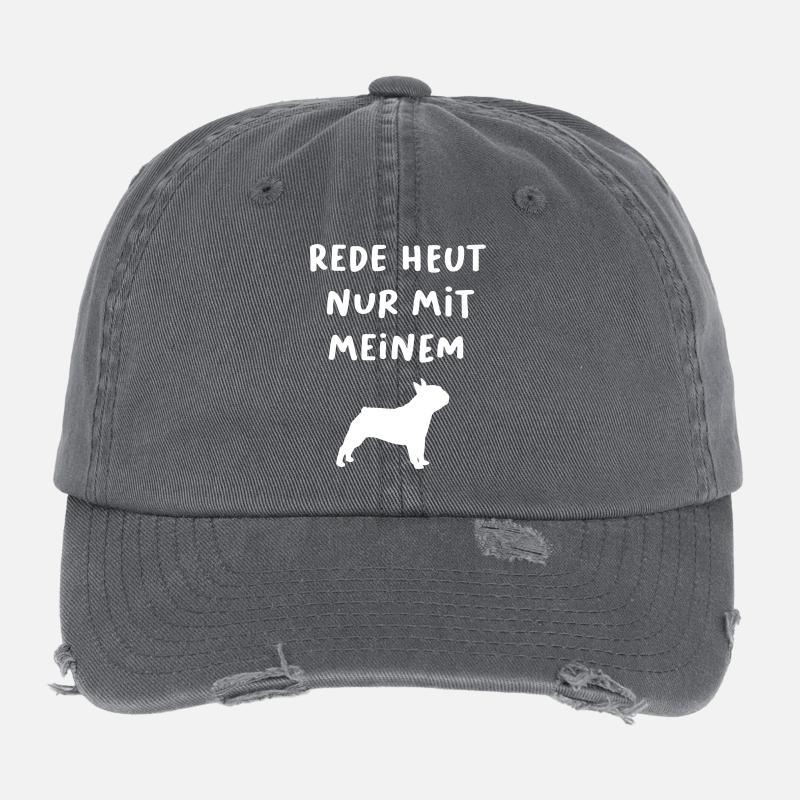 Reden Mops Mopsleben Hunde Gassi Bello Laune Wuff Flexfit Vintage Destroyed Cap