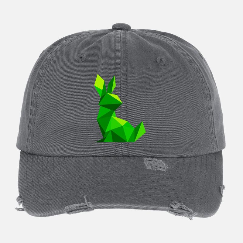 Lowpoly Kaninchen Flexfit Vintage Destroyed Cap