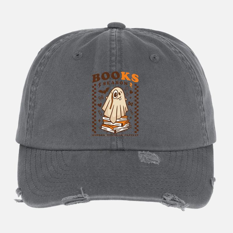 Bücher Saison Cute Ghost – Horror Thriller Fantasy Flexfit Vintage Destroyed Cap