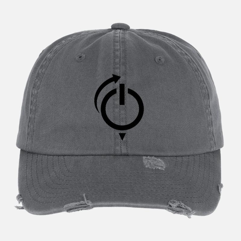 Logo de redémarrage du bouton d’alimentation Casquette vintage effet usé Flexfit