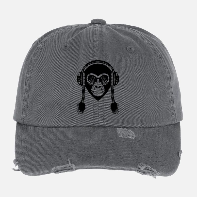 Caisson de basses Monkey Head Deep Bass Edition Chemise Casquette vintage effet usé Flexfit