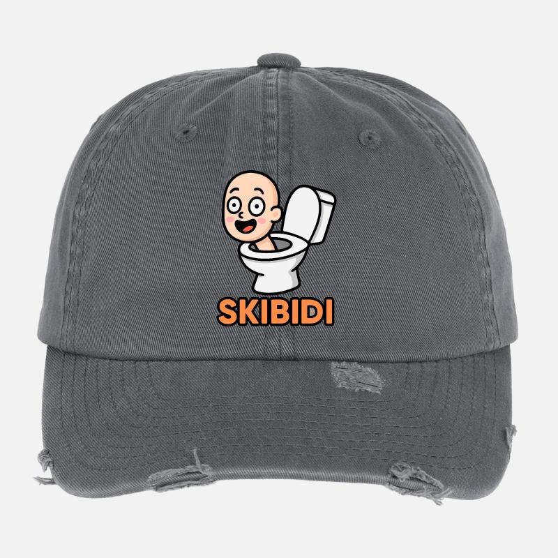 Skibidi Fun Casquette vintage effet usé Flexfit