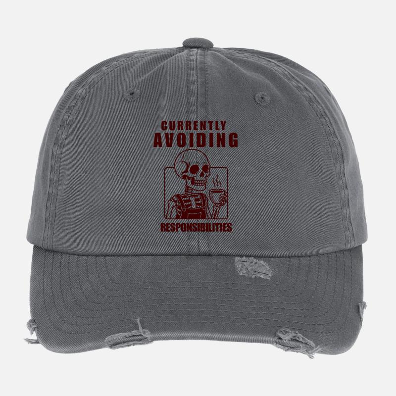 Squelette évitant les responsabilités Conception Casquette vintage effet usé Flexfit