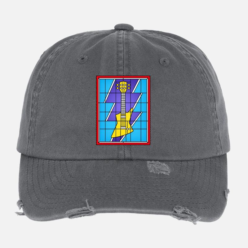 Buntglas-E-Gitarre Flexfit Vintage Destroyed Cap