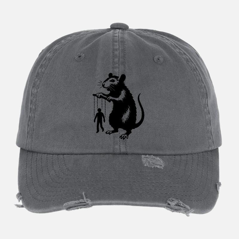 Rat avec marionnette humaine Casquette vintage effet usé Flexfit